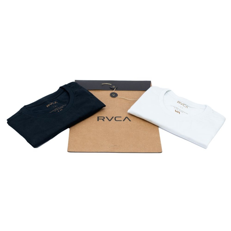 Camiseta RVCA 2 PACK Small Logo Preto/Branco